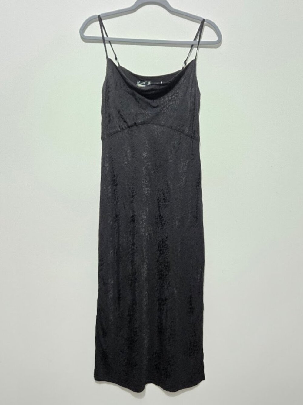 Anthropologie Amelie Jacquard Slip Midi Dress Size 4 Cowl Neck Slit Party Event - Picture 2 of 14